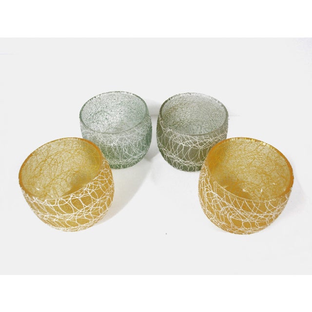 Mid-Century Modern Vintage Mid-Century Modern Spaghetti String Roly Poly Glasses - Set of 4 For Sale - Image 3 of 9