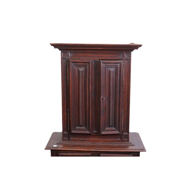 Rare Walnut Italian Narrow Buffet De Corps, 19th Century For Sale - Image 4 of 7