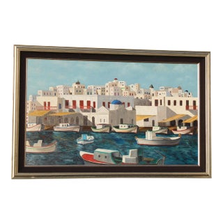 1980s Greek Islands Original Painting For Sale