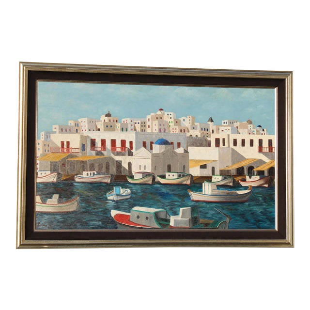 1980s Greek Islands Original Painting For Sale