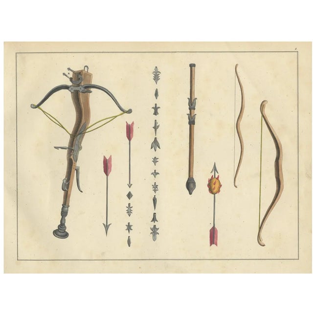 Medieval Crossbow, 1842, Paper For Sale