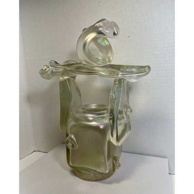 Modern 1990's Rick Hunter Fumed Glass Signed Sculpture Vase For Sale - Image 3 of 8