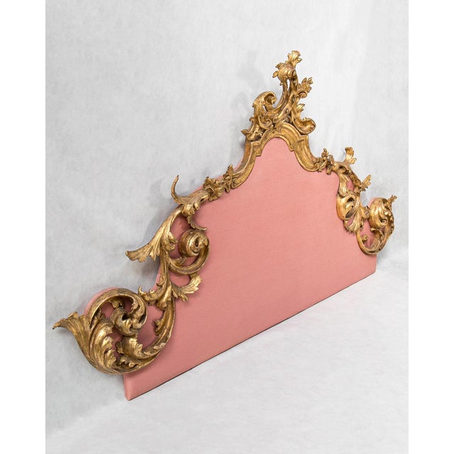 19th Century Rococo Italian Carved Giltwood Headboard For Sale - Image 9 of 18