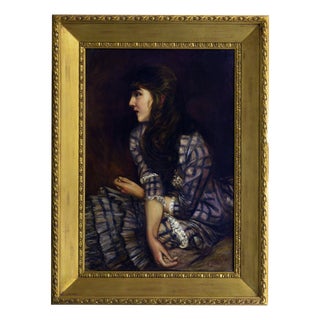 Angelo Granati, Portrait of a Young Woman, Oil on Canvas, Framed For Sale