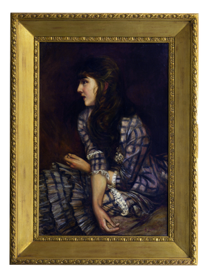 Angelo Granati, Portrait of a Young Woman, Oil on Canvas, Framed