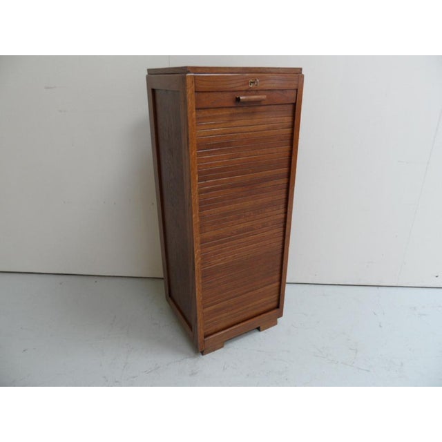 Vintage Filing Cabinet with Roller Shutter, 1930s For Sale - Image 4 of 14