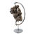 Desert Rose Crystal Specimen on Chrome Stand, 1970s For Sale