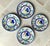 Excellent Pre-Owned Condition. Colorful and whimsical hand painted galletto silhouettes grace the center of each of these...