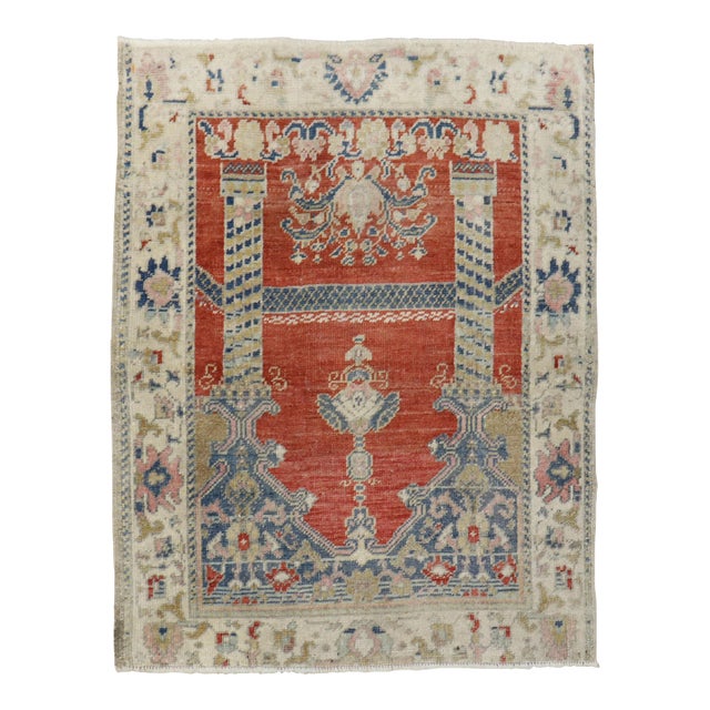 Scroll Motif Red Fine Quality Turkish Sivas Rug, Early 20th Century - 2'2" x 2'8" For Sale
