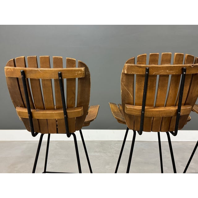 1950s Arthur Umanoff Style Bar Stools - Set of 4 For Sale In Boston - Image 6 of 9