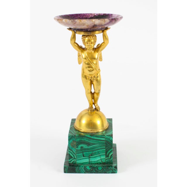 Hollywood Regency Antique Regency Ormolu Cherub Tazza For Sale - Image 3 of 17