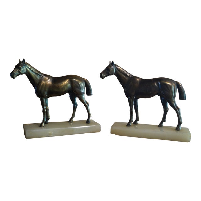Early 20th Century Bronze Horses Bookends - A Pair For Sale