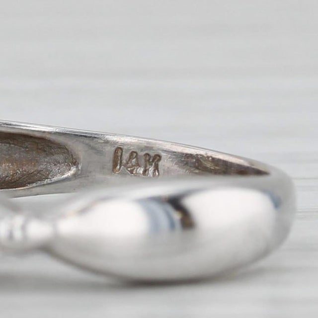 0.83ctw Diamond Heart Engagement Ring 14k White Gold Size 4.25 For Sale - Image 4 of 8