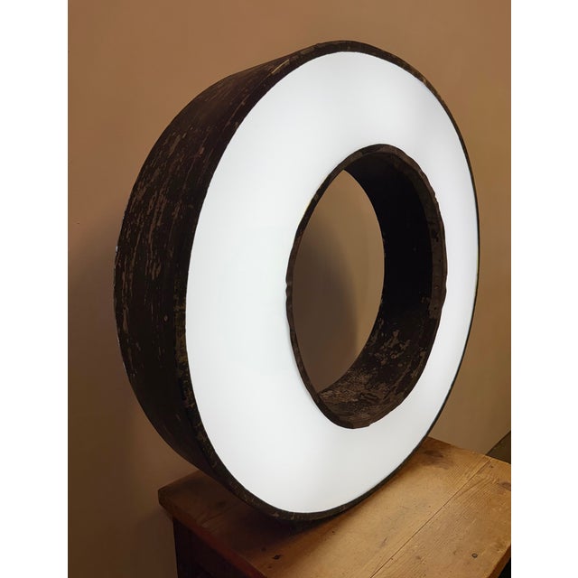 Large Vintage Illuminated Advertising Letter O, 1960s For Sale - Image 13 of 14