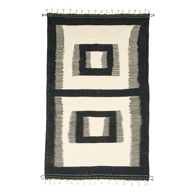 Moroccan Flatweave Wool Rug by Azele Studio For Sale
