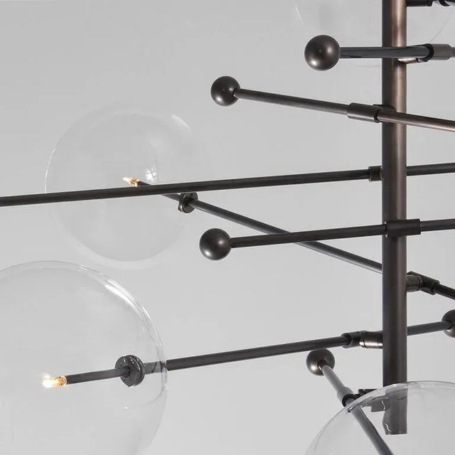 RD15 12 Arms Black Gunmetal Hanging Lamp by Schwung For Sale - Image 4 of 12