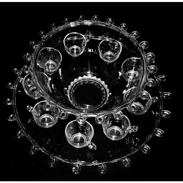 Heisey Glass Punch Bowl Set Lariat Pattern 11 Pcs Chairish