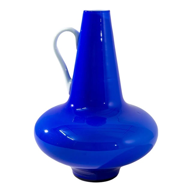 1960s Italian Blue Glass Vase For Sale