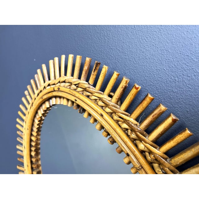 1960s Mid-Century Bamboo Mirror, 1960s For Sale - Image 5 of 9