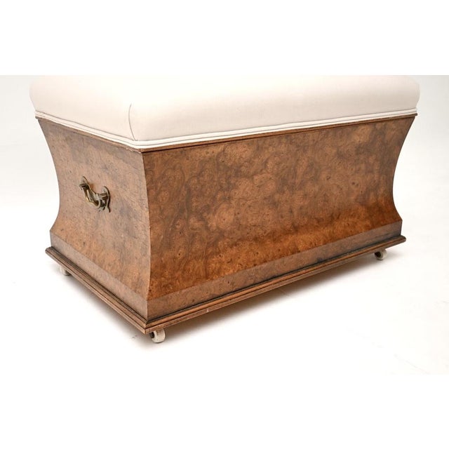 Brown Vintage Burr Walnut Ottoman, 1930 For Sale - Image 8 of 10