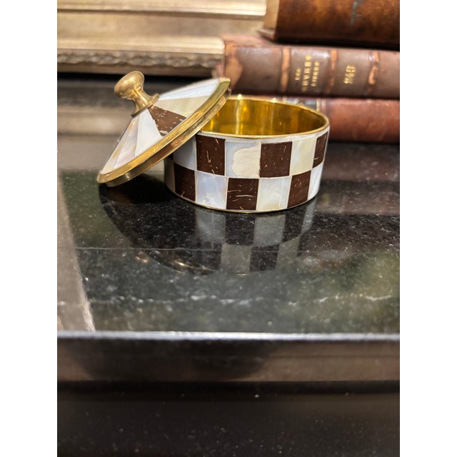 2020s Mother of Pearl & Brass Trinket Box For Sale - Image 5 of 7