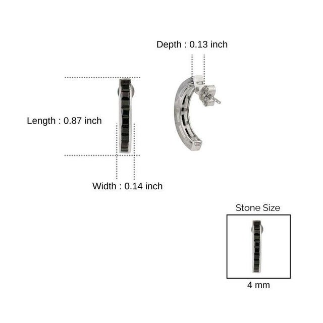 Blue Modernist Blue Sapphire Earrings in 925 Sterling Silver for Mom's Gift- 2 Pieces For Sale - Image 8 of 10