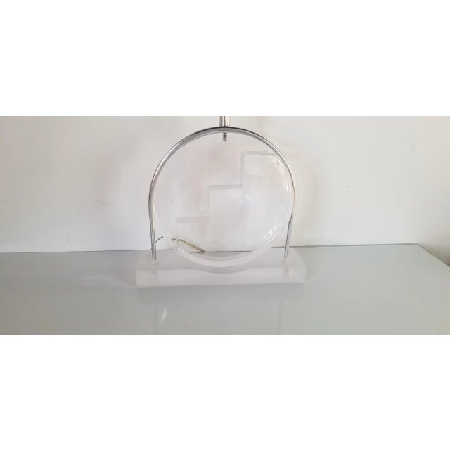 Postmodern 1970's Karl Springer Style French Lucite Table Lamp For Sale - Image 3 of 10