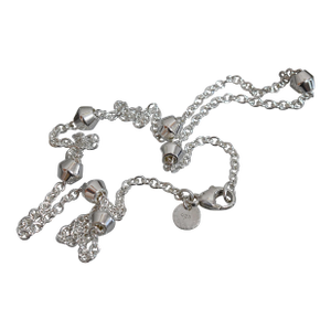 Late 20th Century Tiffany & Co. Sterling Silver 'Barrel Bead' Station Necklace 16" Retired