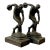 Vintage Patinated Cast Brass Disc Thrower Bookends - A Pair For Sale