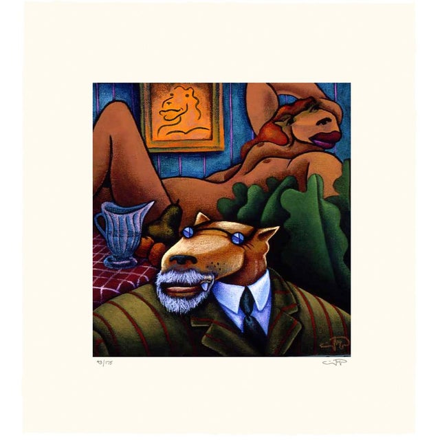 Markus Pierson "Art History Coyote Portraits of Klimt & Matisse" 2 on Canvas For Sale In Denver - Image 6 of 6