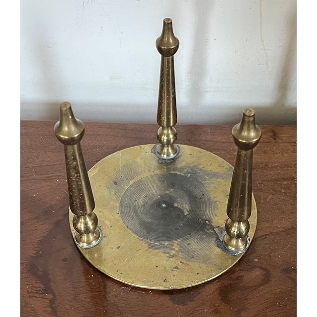Antique 19th Century English Victorian Miniature Brass Tripod Table Trivet or Candle Riser Stand For Sale - Image 17 of 18