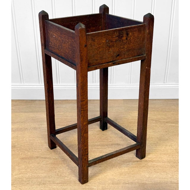 Arts & Crafts Antique Arts & Crafts Quartersawn Oak Planter Box Plant Stand For Sale - Image 3 of 8