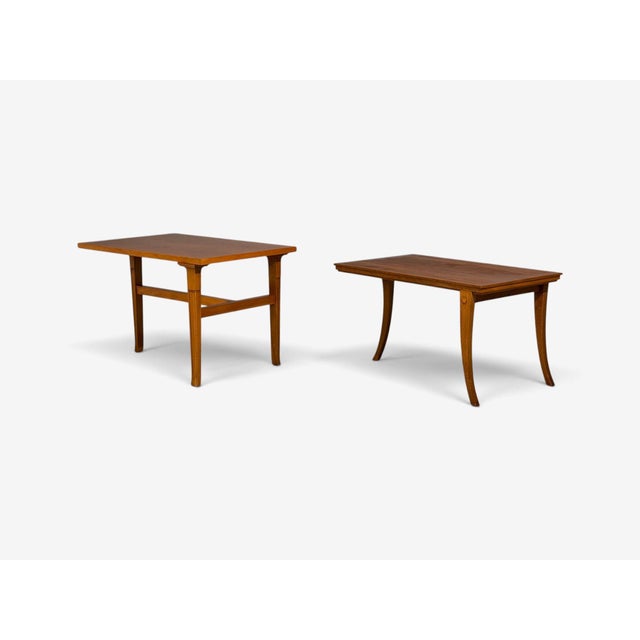 t.h. Robsjohn-Gibbings, Rare Trapeza End Tables, Walnut, Greece, 1937 For Sale - Image 9 of 18