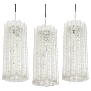 Large Murano Tubes Pendant Light attributed to Doria, 1970s For Sale