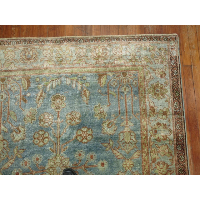 Watery Blue Early 20th Century Malayer 1'3'' For Sale - Image 4 of 10