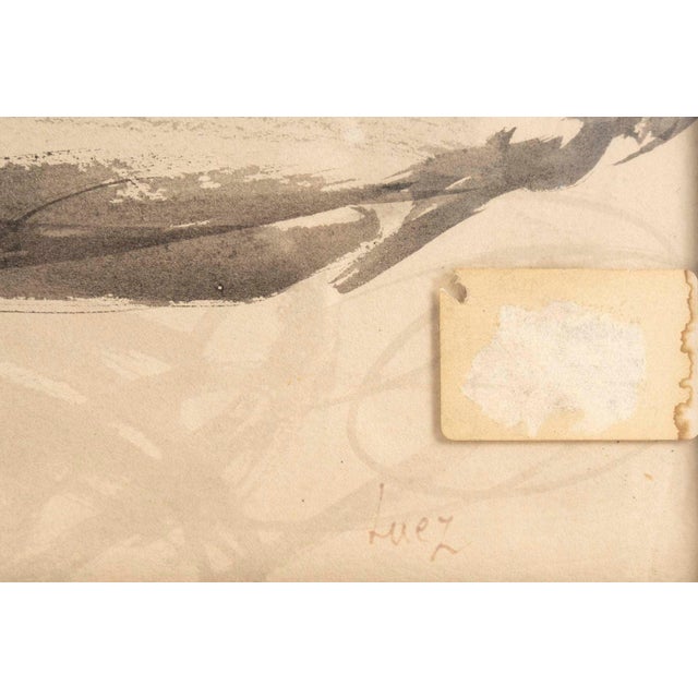Evelyne Luez, Baoulé Woman, 1960, Ink Wash, Framed For Sale - Image 6 of 7