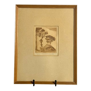 1900s Antique Forest Print, "Three Pines" by John Hambleton For Sale
