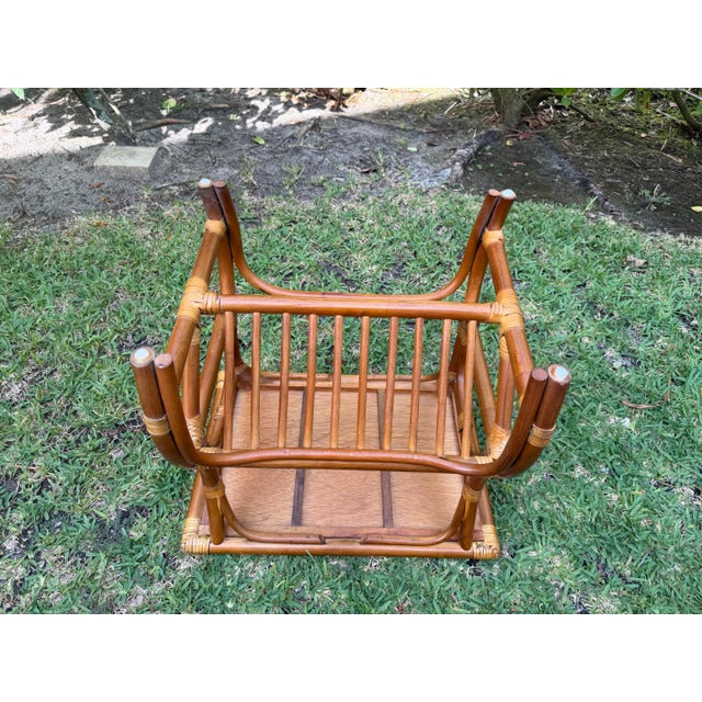 Rattan End Tables With Magazine Racks - A Pair For Sale - Image 9 of 11
