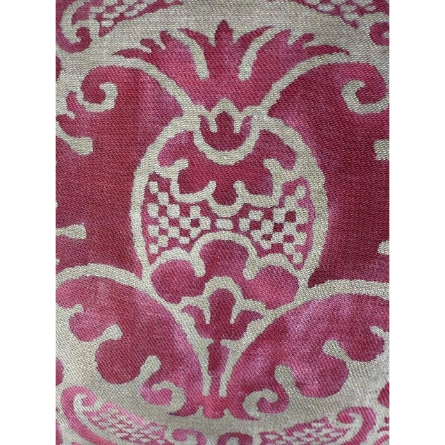 Italian Pair of Exceptional Fortuny Textile Pillows From 1940s Italian Villa Draperies For Sale - Image 3 of 8