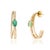 Emerald & Diamond Double Row Art Deco Hoop Earrings in 14k Yellow Gold- A Pair For Sale In New York - Image 6 of 13