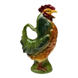 19th Century French Majolica St. Clement Rooster Pitcher
