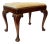 Queen Anne Style Upholstered Mahogany Bench For Sale
