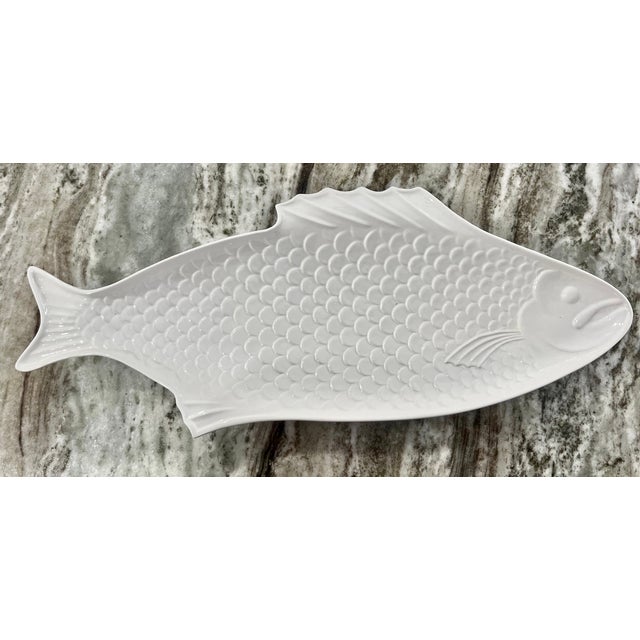 English English Pottery White China Fish Platter For Sale - Image 3 of 9