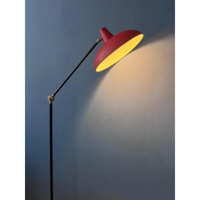 Vintage Red Anvia Floor Lamp by J.J.M. Hoogervorst For Sale - Image 6 of 13
