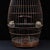 Brown Vintage Hardwood Birdcage With Gemstone Inlay and Porcelain Cups For Sale - Image 8 of 9