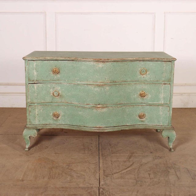 Danish Serpentine Front Chest of Drawers For Sale - Image 13 of 13