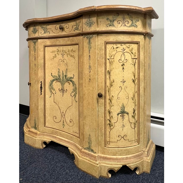 Decorative Crafts Venetian Demi Lune Console Cabinet - Made in Italy For Sale In New York - Image 6 of 12