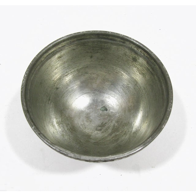 Antique Early 20th Century Islamic Persian Metal Bowl With Intricate Scripts For Sale In Austin - Image 6 of 8