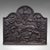 This is an antique relief fire back. An English, cast iron decorative fireplace reflector with Carolean taste, dating to...