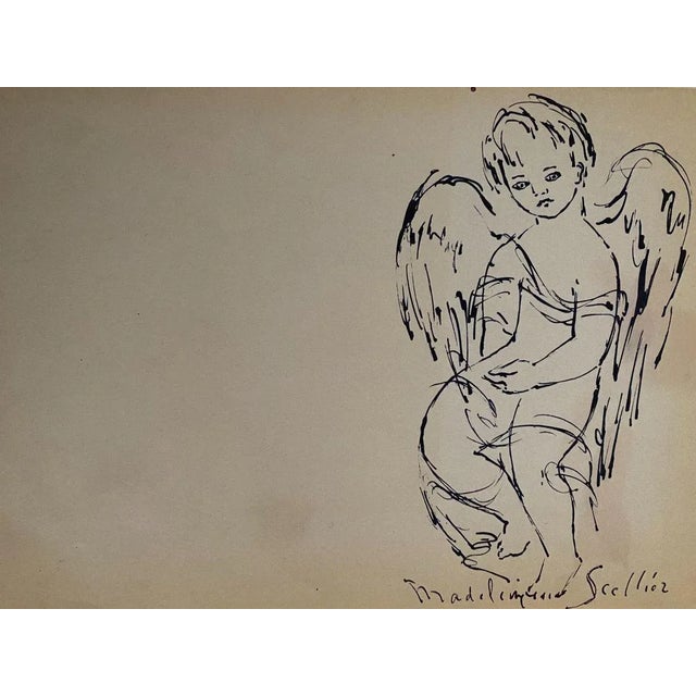 The Angels is an original drawing in watercolor china ink on ivory-colored paper realized by the French artist Madeleine...